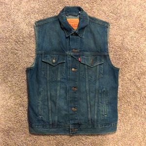 Levi's Trucker Jacket Cutoff Vest Denim Jean Jacket Men's M